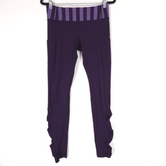 Lululemon Women's Size 8 Deep Zinfandel Speed Tight Brushed Interlock Leggings‎ - Picture 6 of 13